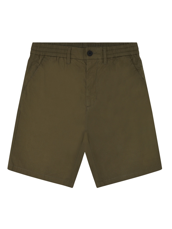 KnowledgeCotton Apparel Mens Fig Comfort Poplin Shorts - Burned Olive
